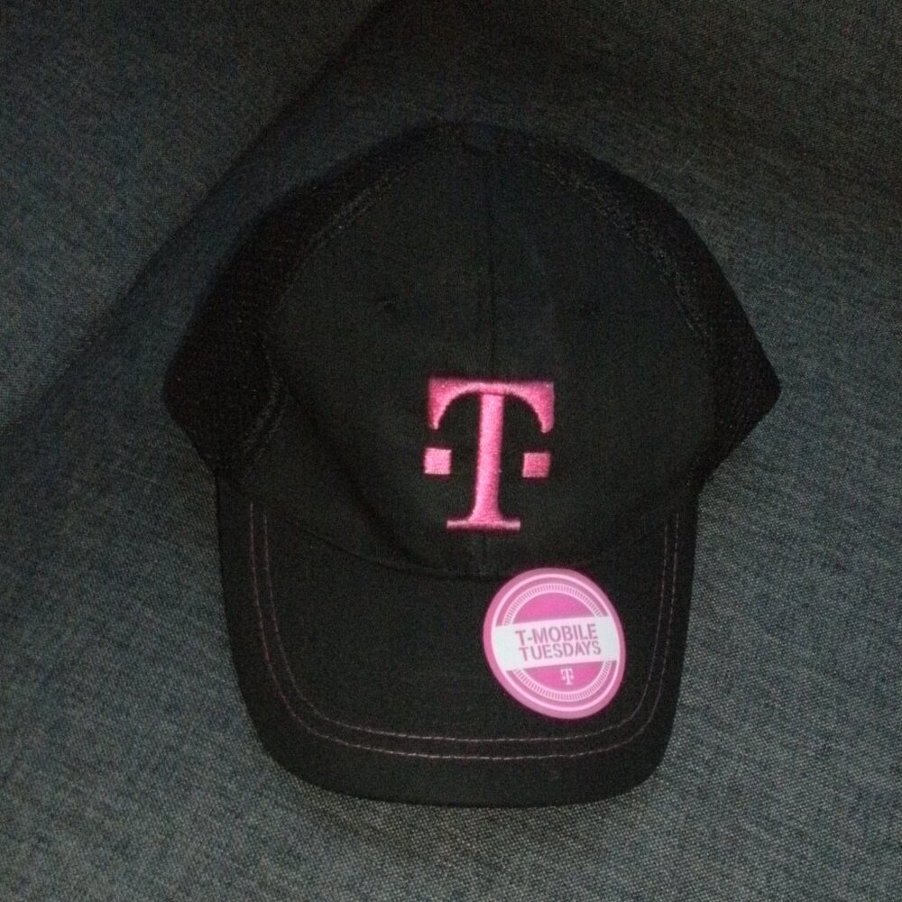 T MOBILE Tuesdays Black Pink Mesh Back Trucker Baseball Hat Cap Adjustable OS